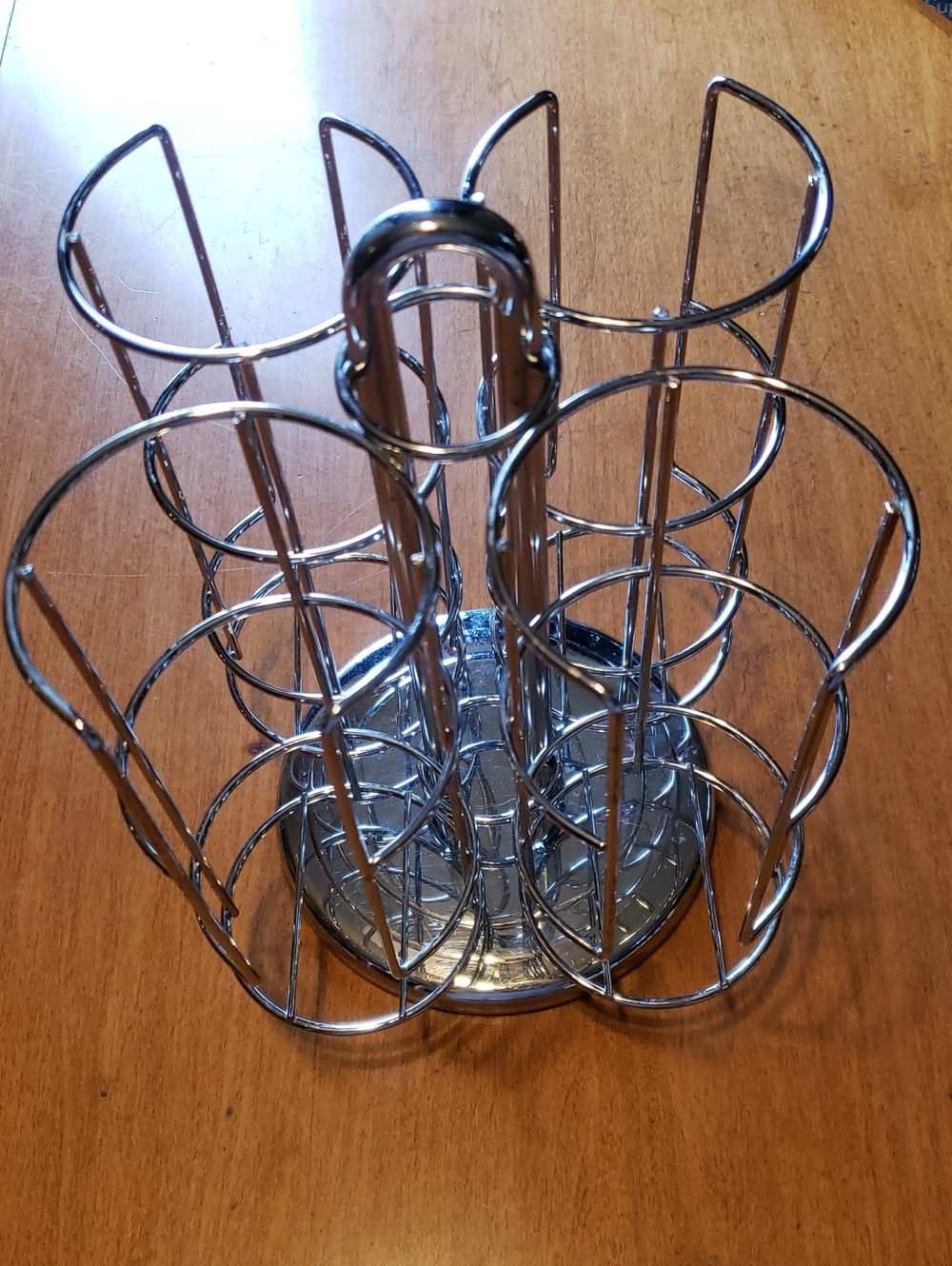 Chrome Tassimo Coffee Pod Organizer Carousel - Silver